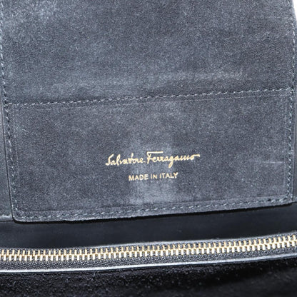 Salvatore Ferragamo Gancini, Black, Leather, tote