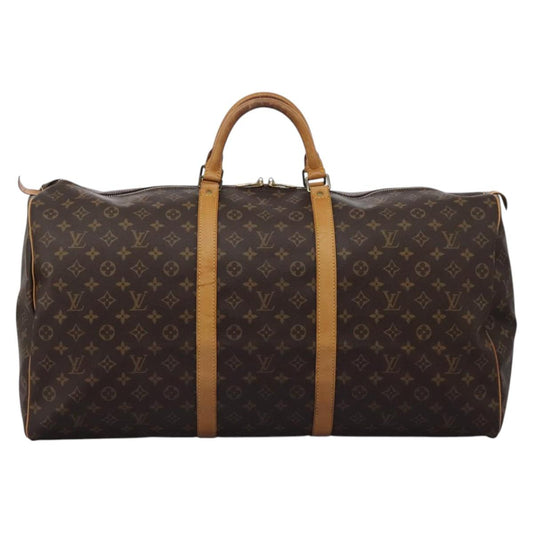 Louis Vuitton Keepall 60, Brown, Canvas, travel