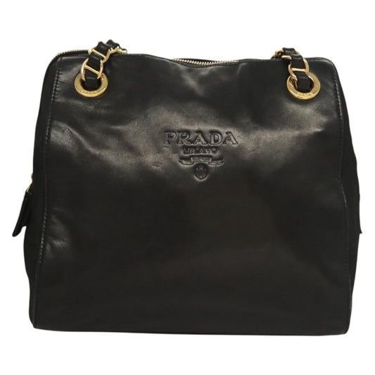 Prada, Black, Leather, shoulder