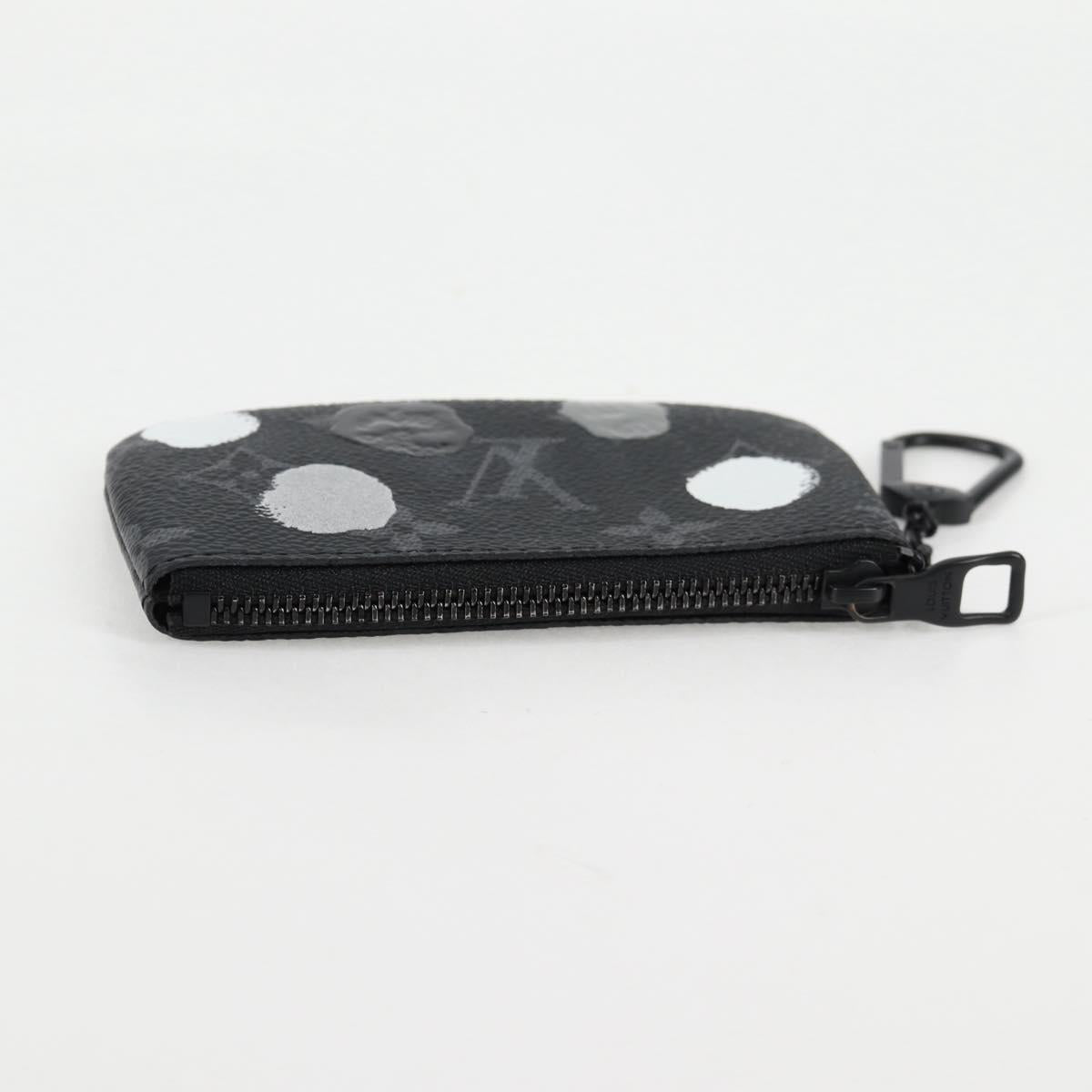 Louis Vuitton Pochette Clés, Black, Canvas, wallet