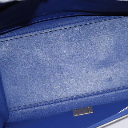 Céline Trapèze, Blue, Leather, handbag