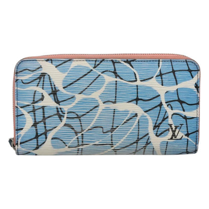 Louis Vuitton Portefeuille zippy, Blue, Leather, wallet