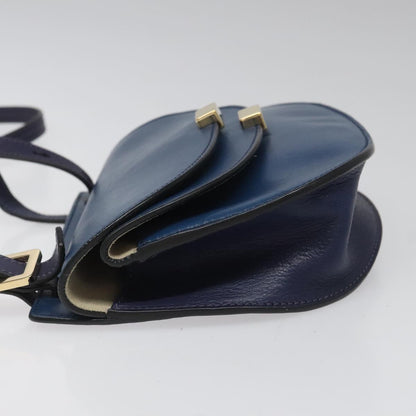 Chloe Georgia Shoulder Bag Leather, BLUE, LEATHER, Shoulder bag
