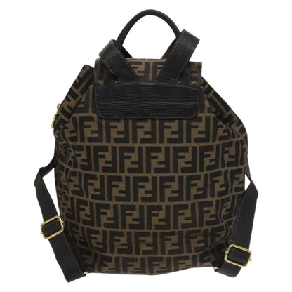 Fendi Zucca, Brown, Canvas, backpack