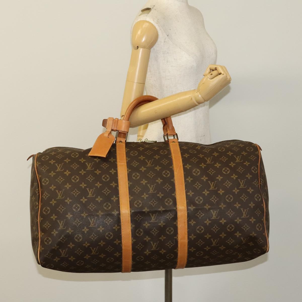 Louis Vuitton Keepall 60, Brown, Canvas, travel
