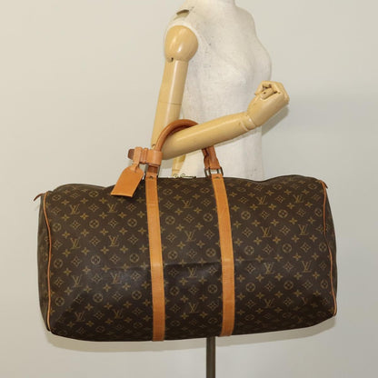 Louis Vuitton Keepall 60, Brown, Canvas, travel