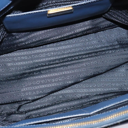 Prada Galleria, Blue, Leather, handbag