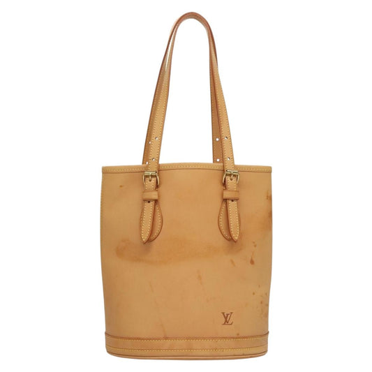 Louis Vuitton Bucket PM, Beige, Leather, shoulder