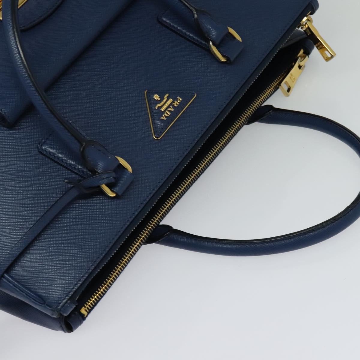 Prada Galleria, Blue, Leather, handbag