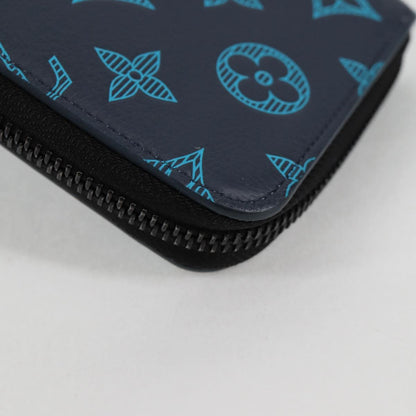 Louis Vuitton Zippy Wallet Vertical, Navy, Leather, wallet