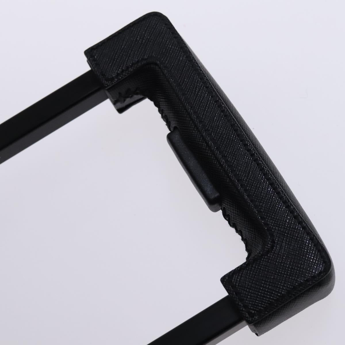 Prada Triangle Logo, Black, Leather, travel