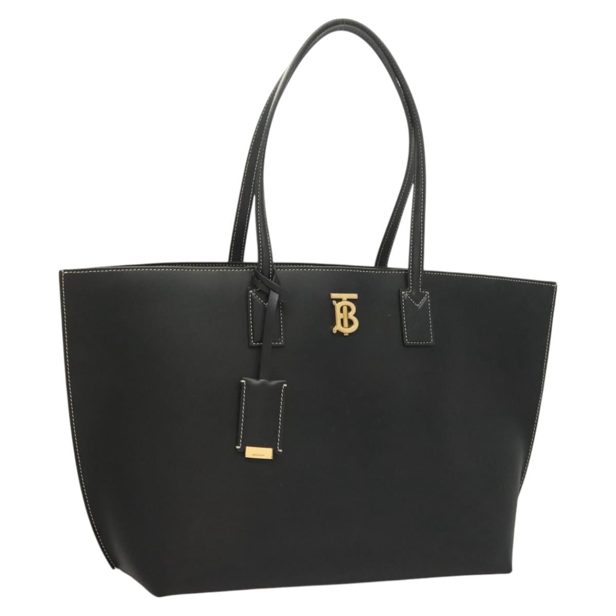 Burberry TB, Black, Leather, tote