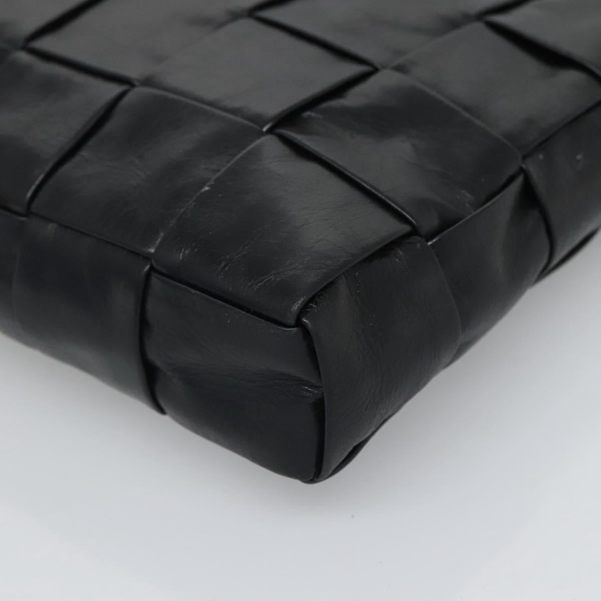 Bottega Veneta Intrecciato, Black, Leather, clutch
