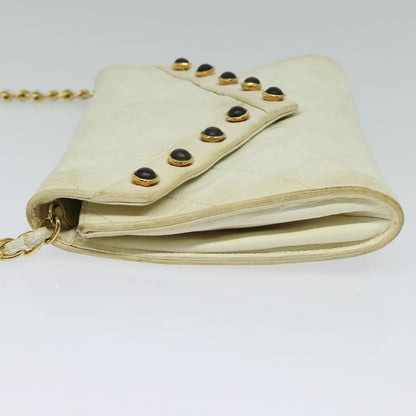 Chanel, White, Leather, shoulder