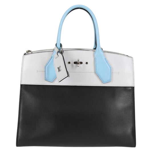 Louis Vuitton Steamer, Black, Leather, handbag
