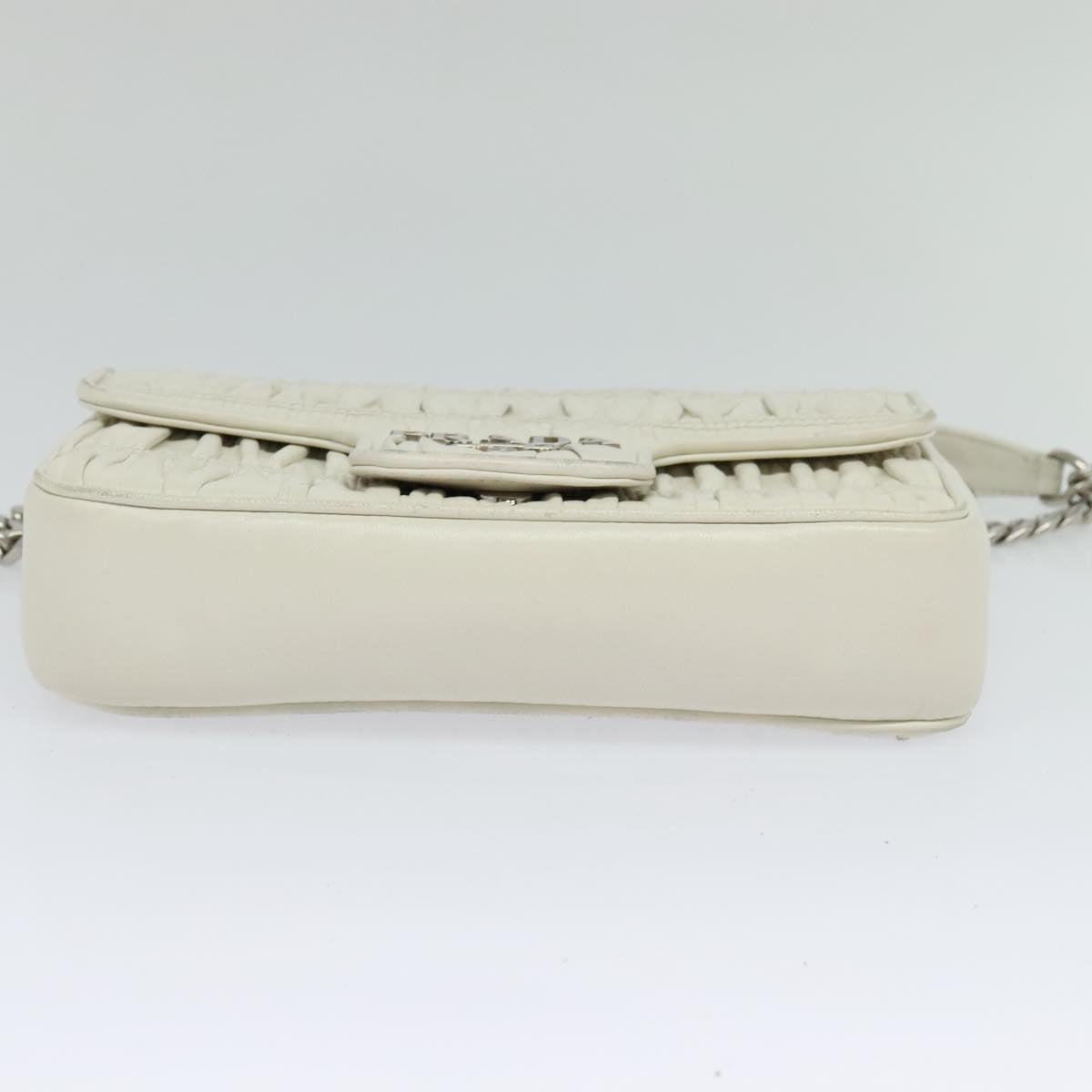 Prada Nappa gauffré, White, Leather, shoulder