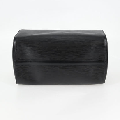 Louis Vuitton Speedy, Black, Leather, handbag