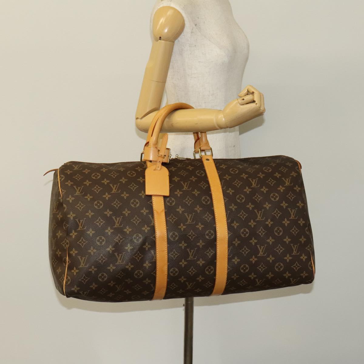 Louis Vuitton Keepall 55, Brown, Canvas, travel