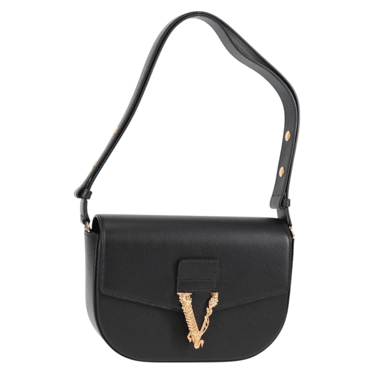 Versace Medusa, Black, Leather, shoulder