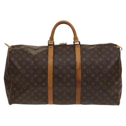 Louis Vuitton Keepall 55, Brown, Canvas, travel