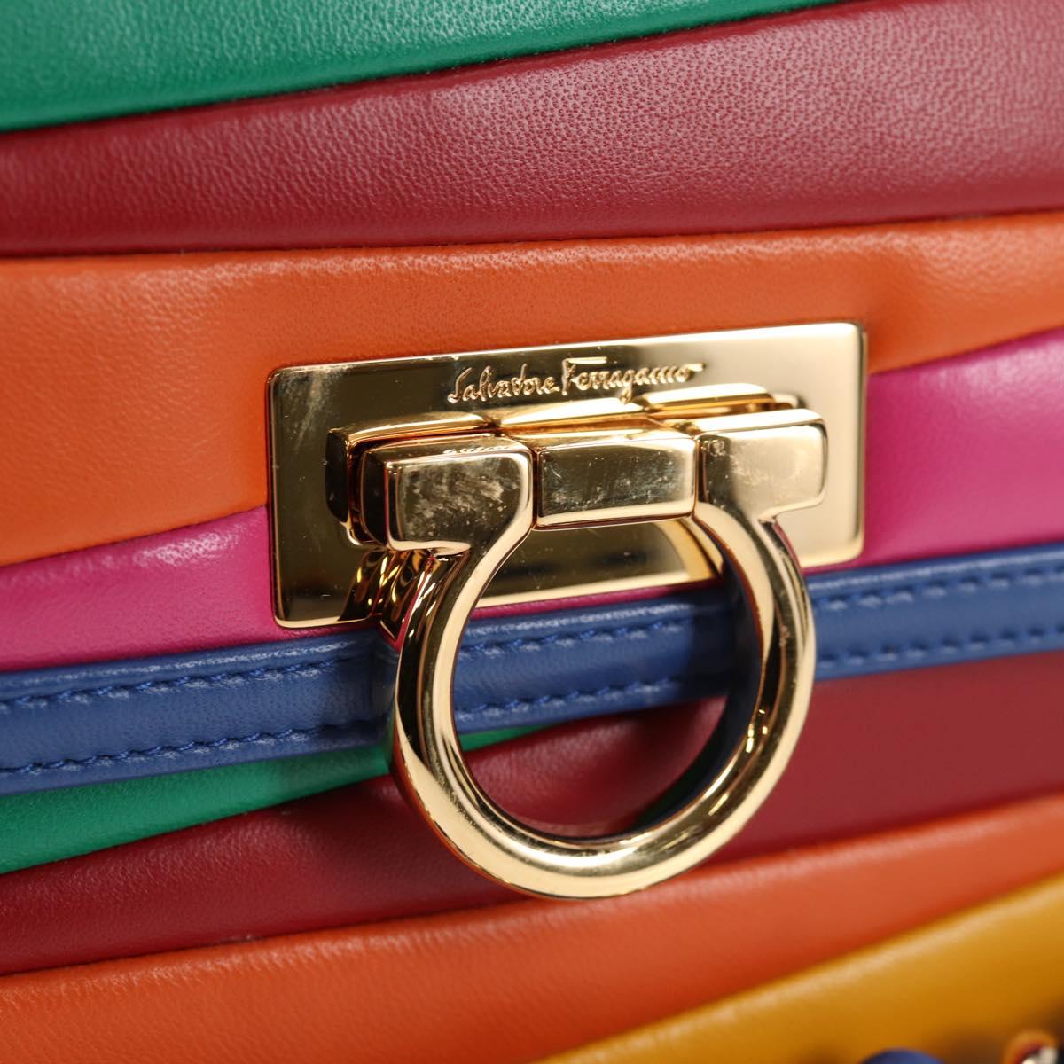 Salvatore Ferragamo Gancini, Multicolour, Leather, clutch