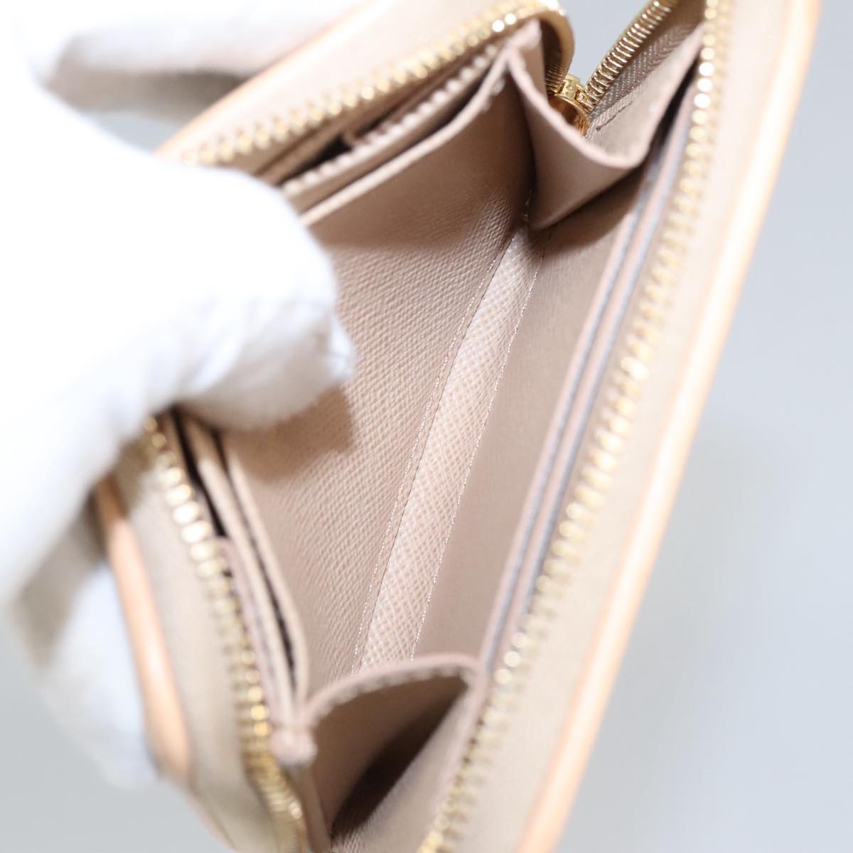 Louis Vuitton Zippy coin purse, Gold, Canvas, wallet