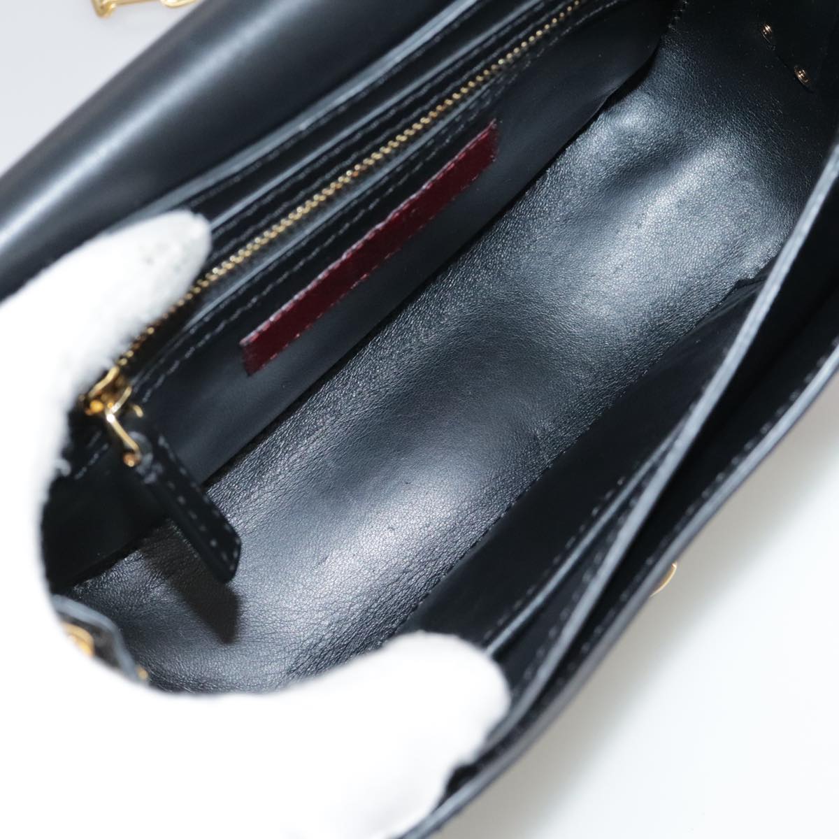 Valentino Garavani, Black, Leather, shoulder