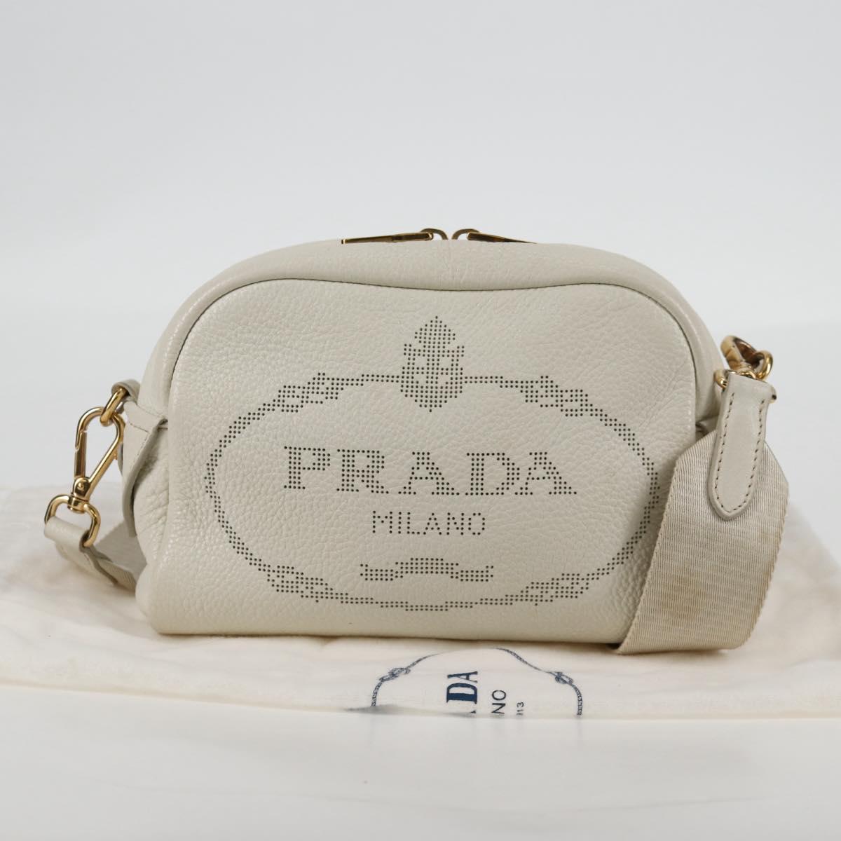 Prada Camera, White, Leather, shoulder