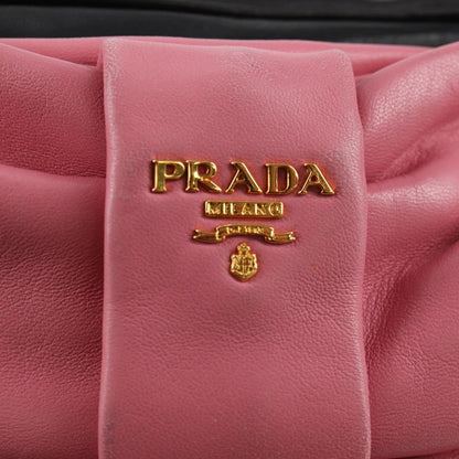 Prada Ribbon, Black, Leather, shoulder