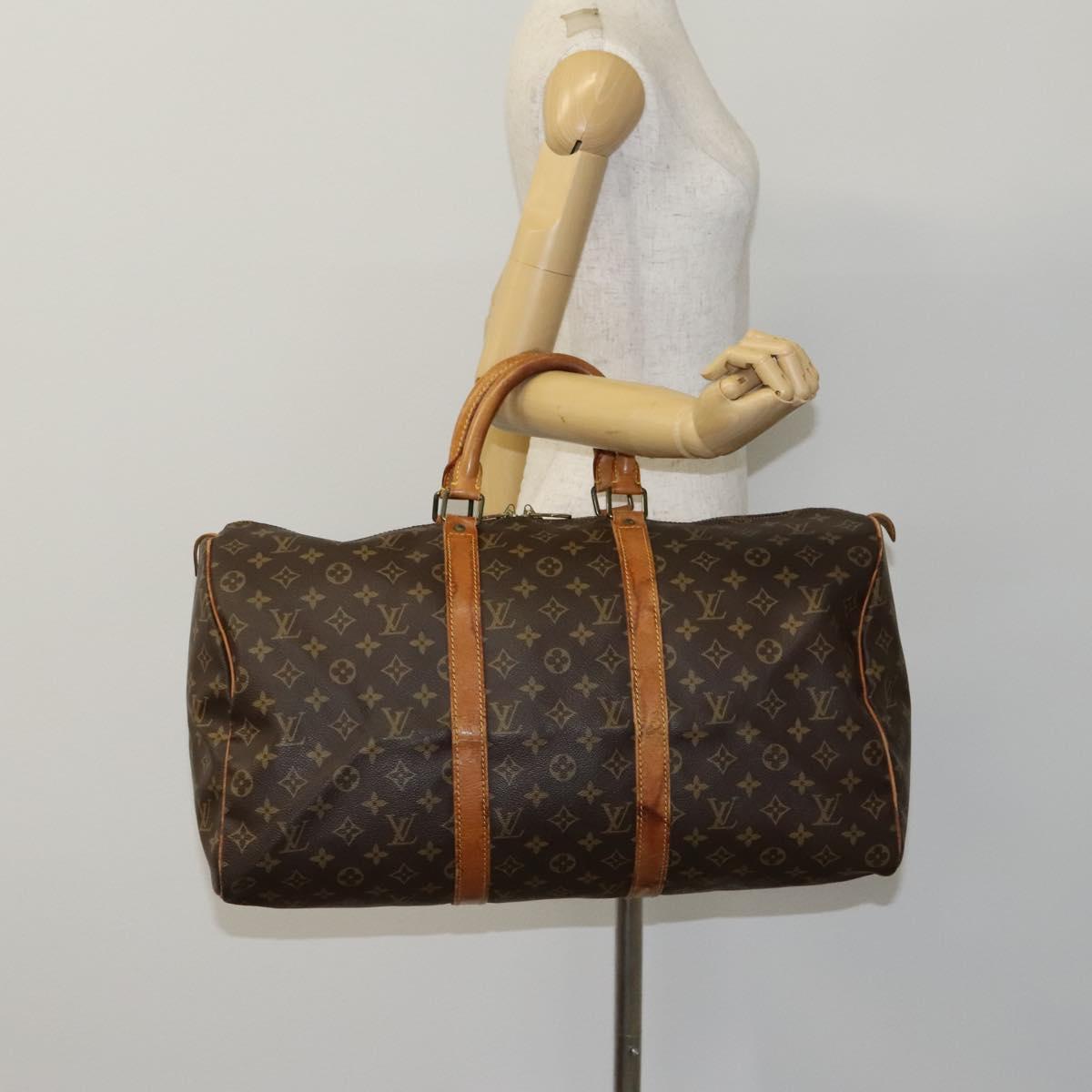 Louis Vuitton Keepall 50, Brown, Canvas, travel