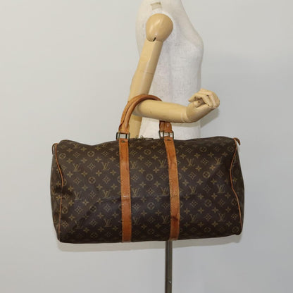 Louis Vuitton Keepall 50, Brown, Canvas, travel