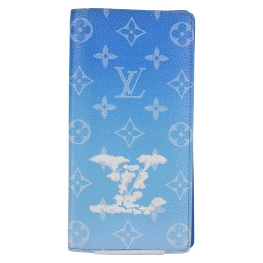 Louis Vuitton Brazza, Blue, Canvas, wallet