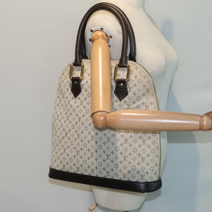 Louis Vuitton Alma long, Grey, Canvas, handbag