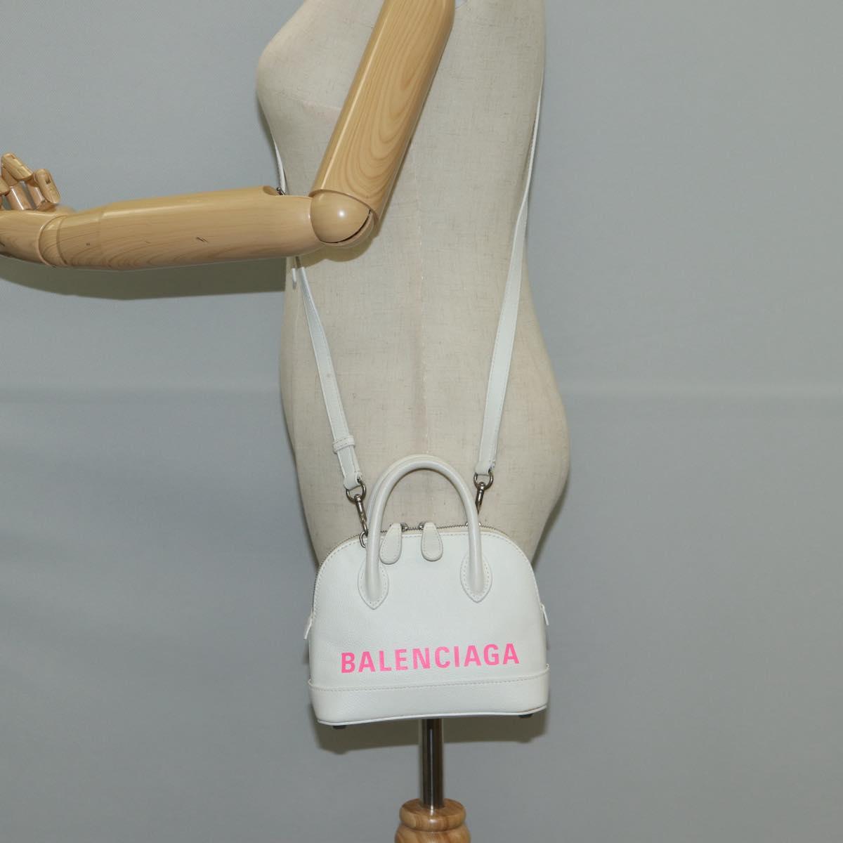 Balenciaga Ville Top Handle, White, Leather, handbag