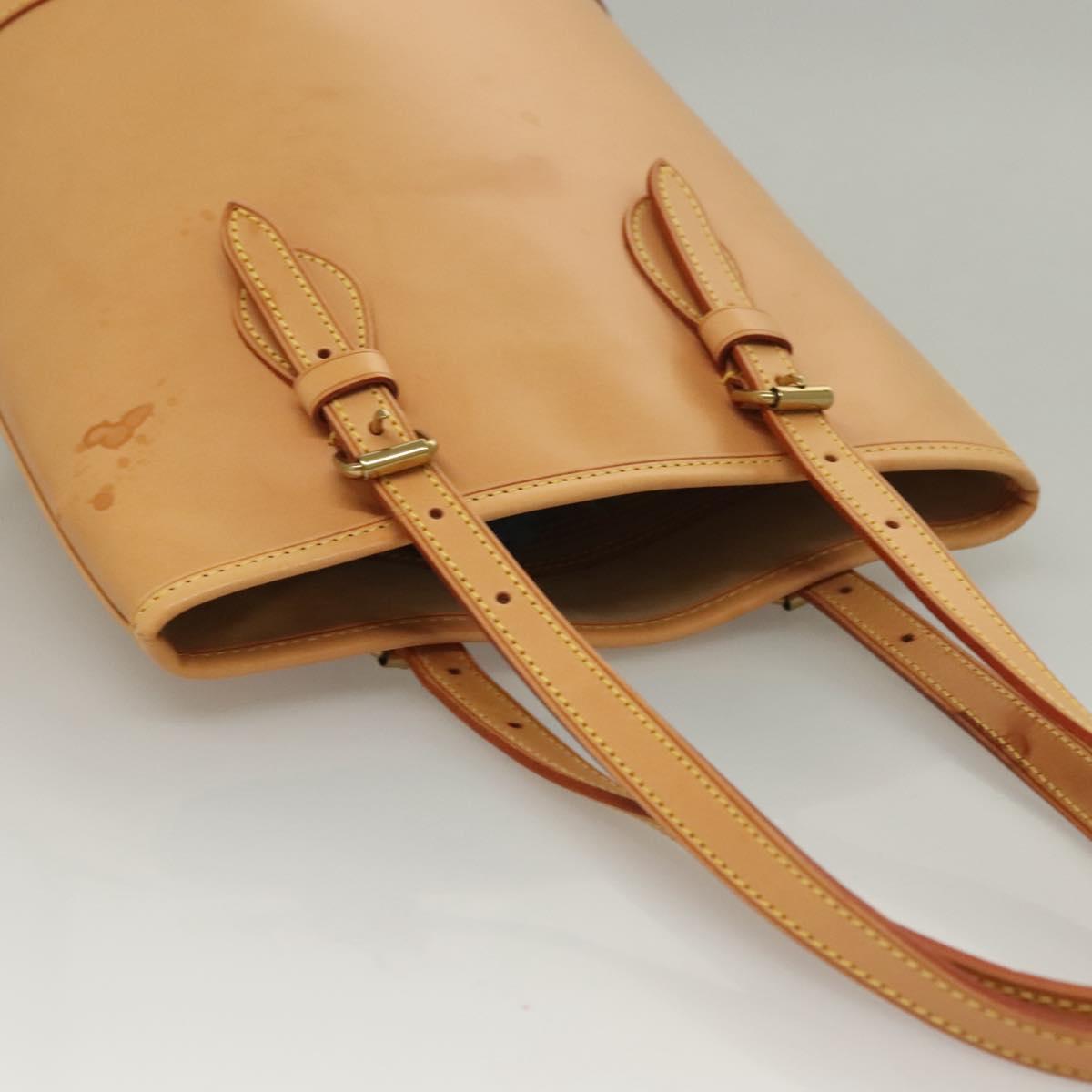 Louis Vuitton Bucket PM, Beige, Leather, shoulder
