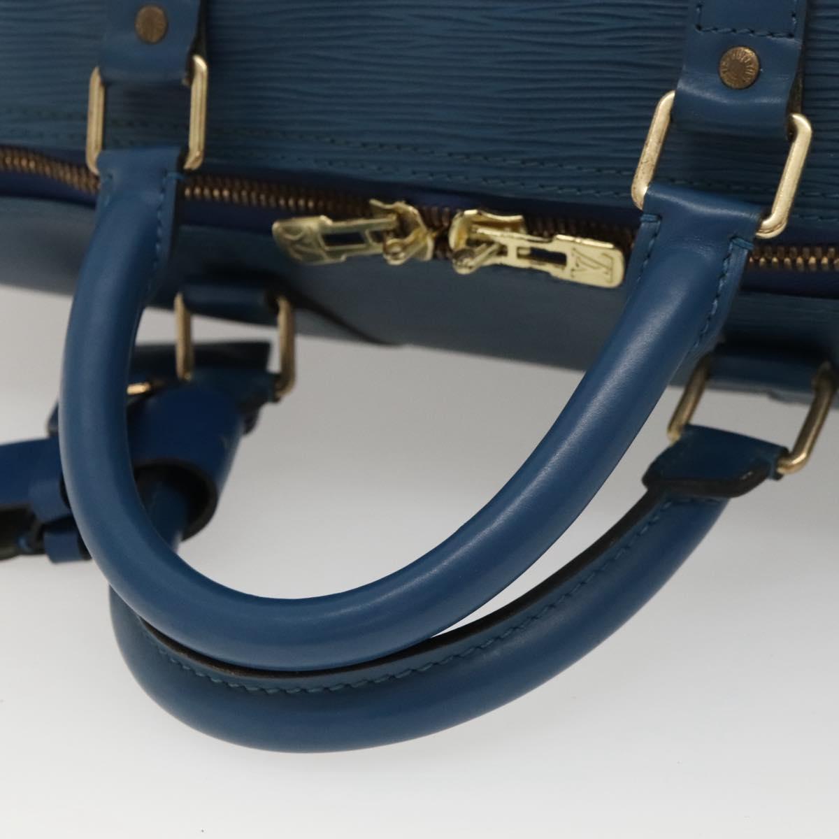 Louis Vuitton Keepall 55, Navy, Leather, travel
