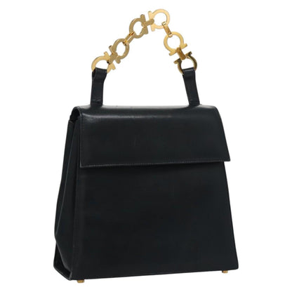 Salvatore Ferragamo Gancini, Black, Leather, handbag
