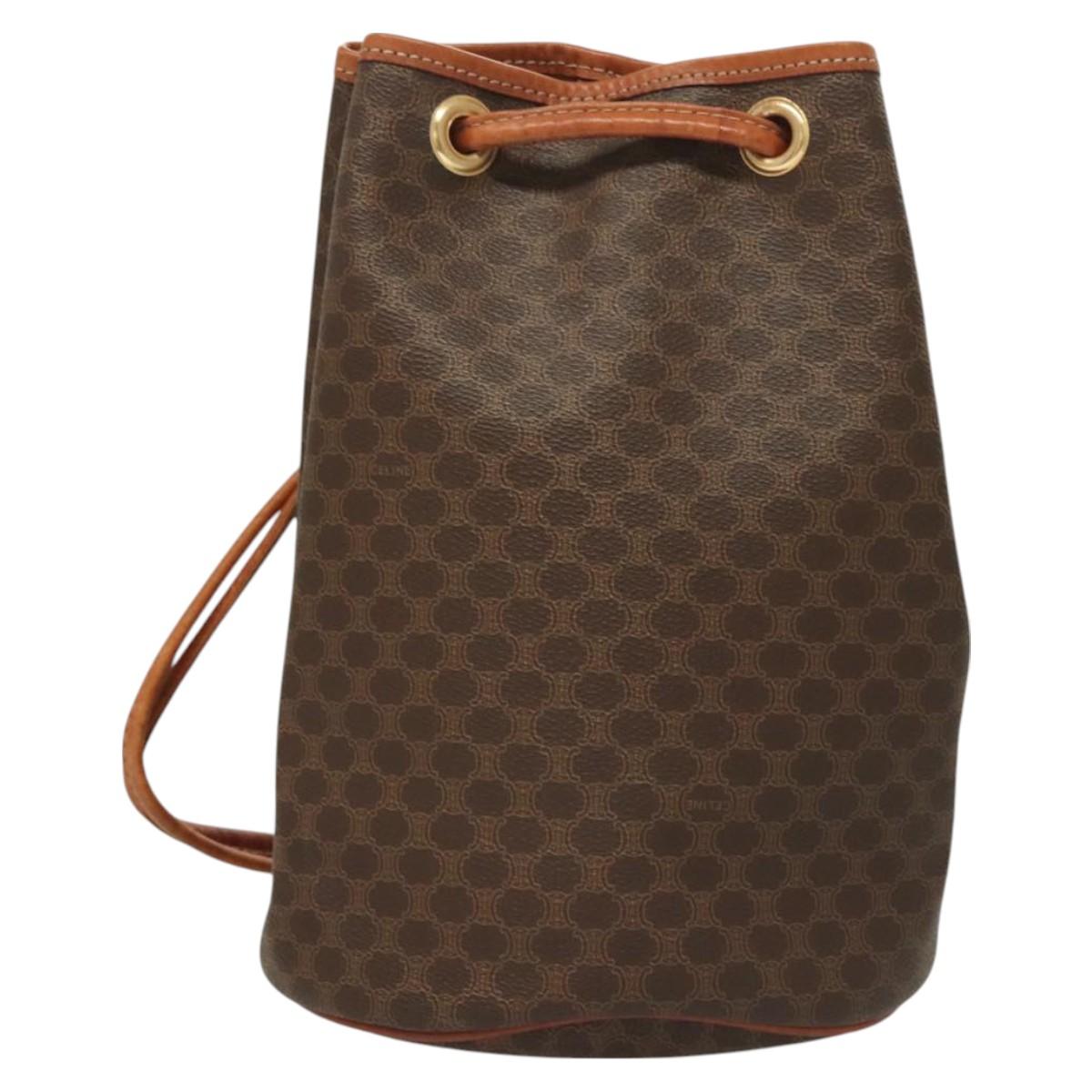 Celine Vintage Macadam Shoulder Bag Macadam Canva  Vinyl, BROWN, CANVAS, Shoulder bag