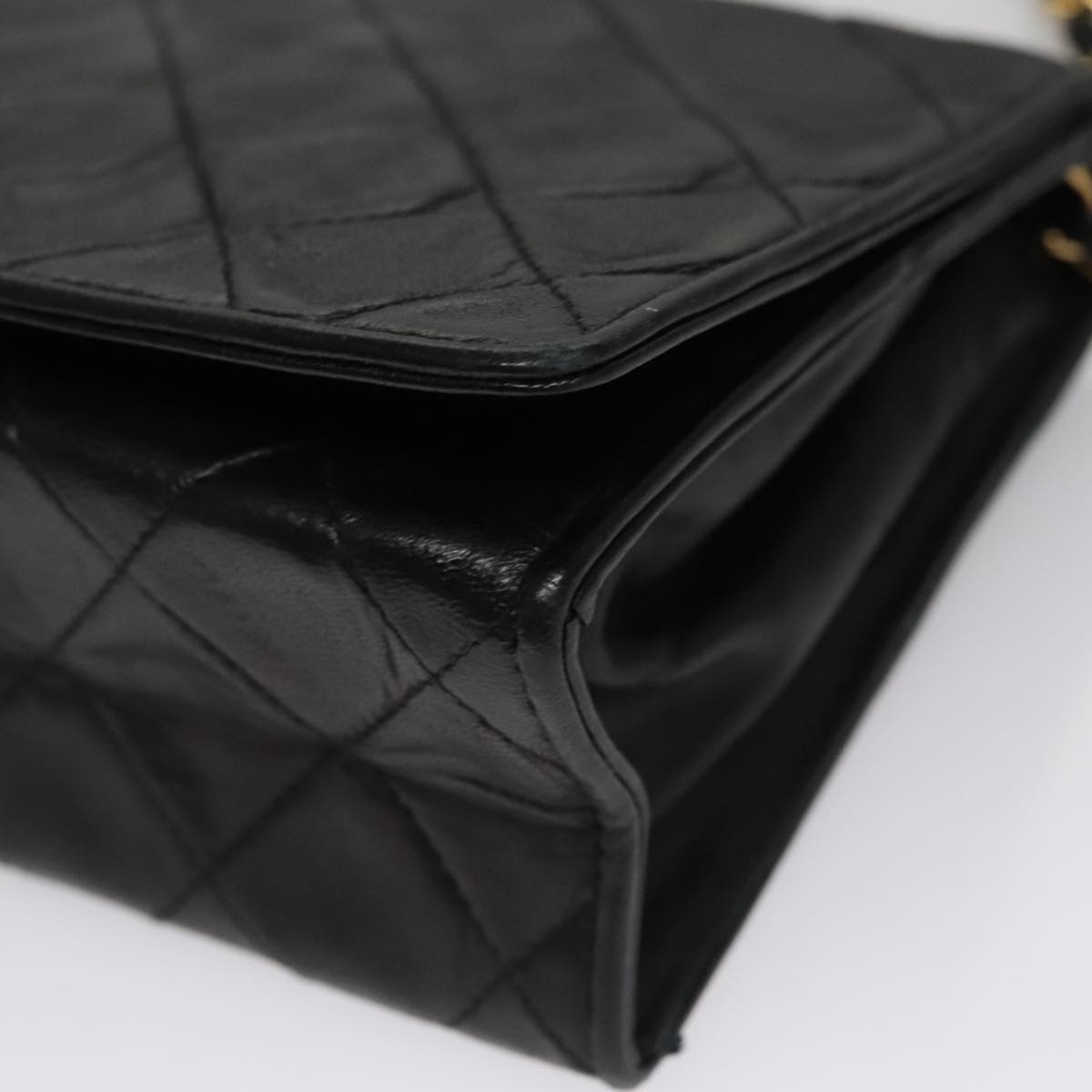 Chanel Full Flap, Black, Leather, shoulder