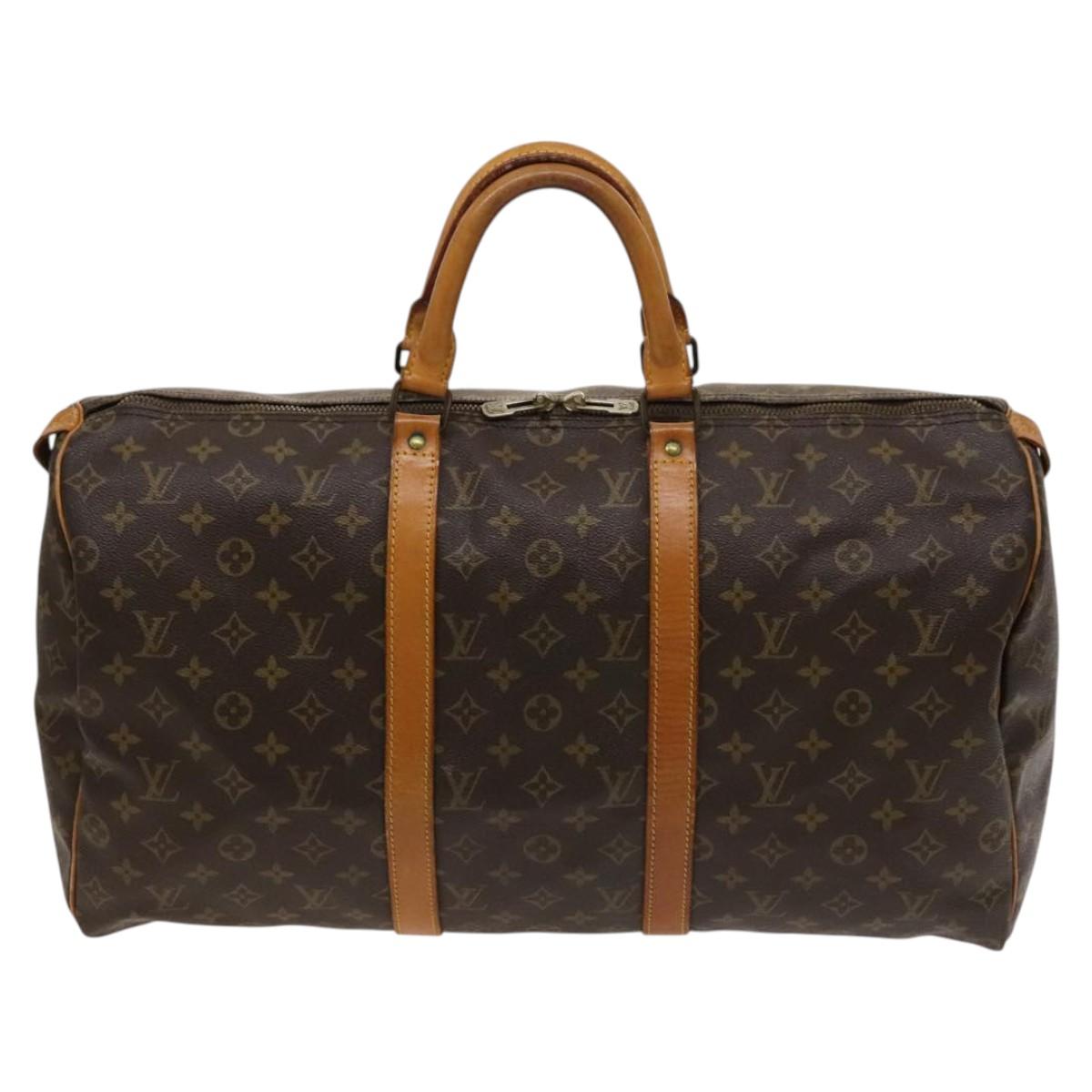 Louis Vuitton Keepall 50, Brown, Canvas, travel