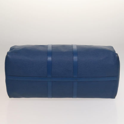 Louis Vuitton Keepall 55, Blue, Leather, travel