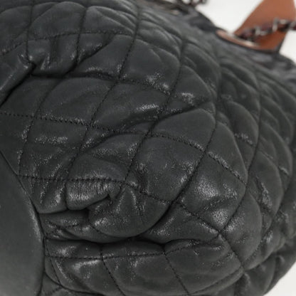 Chanel Cabas, Khaki, Leather, handbag