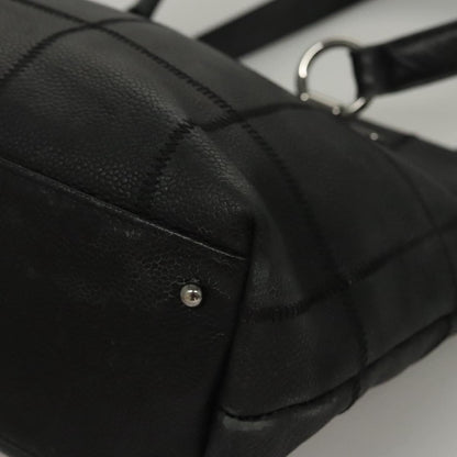 Chanel Chocolate bar, Black, Leather, tote