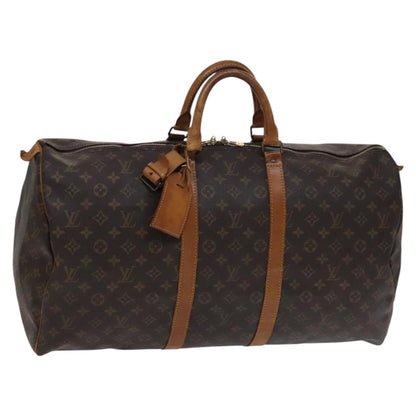 Louis Vuitton Keepall 55, Brown, Canvas, travel