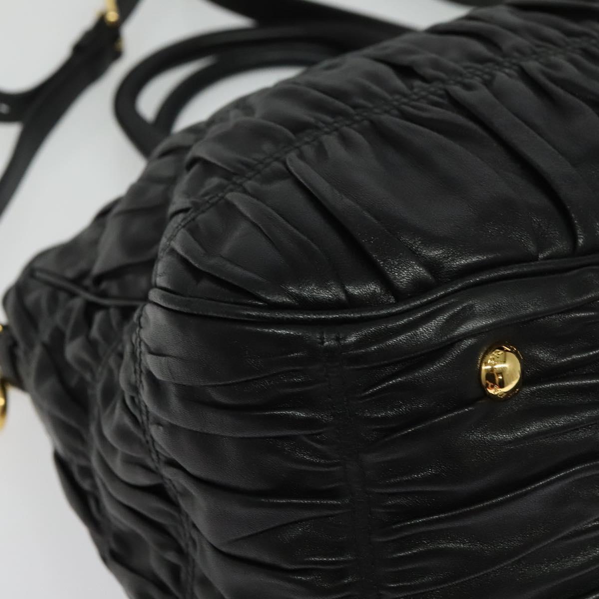 Prada Gaufre, Black, Leather, handbag