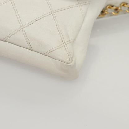 Chanel Cc, White, Leather, shoulder