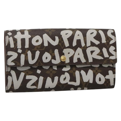 Louis Vuitton Porte Monnaie Credit, Brown, Canvas, wallet
