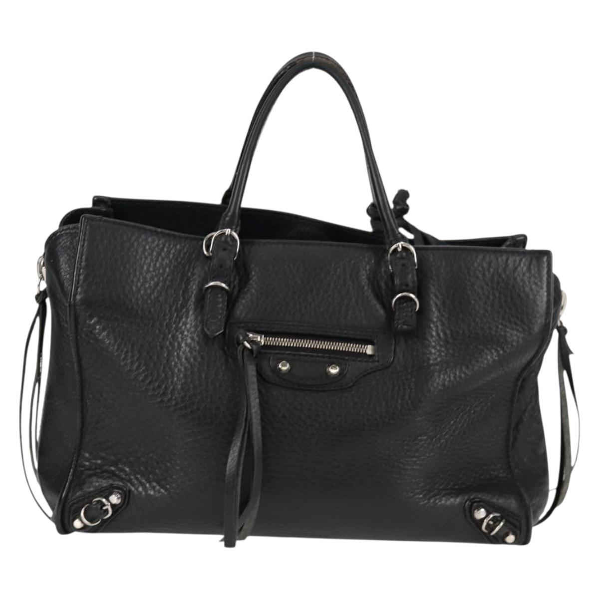 Balenciaga Papier, Black, Leather, handbag
