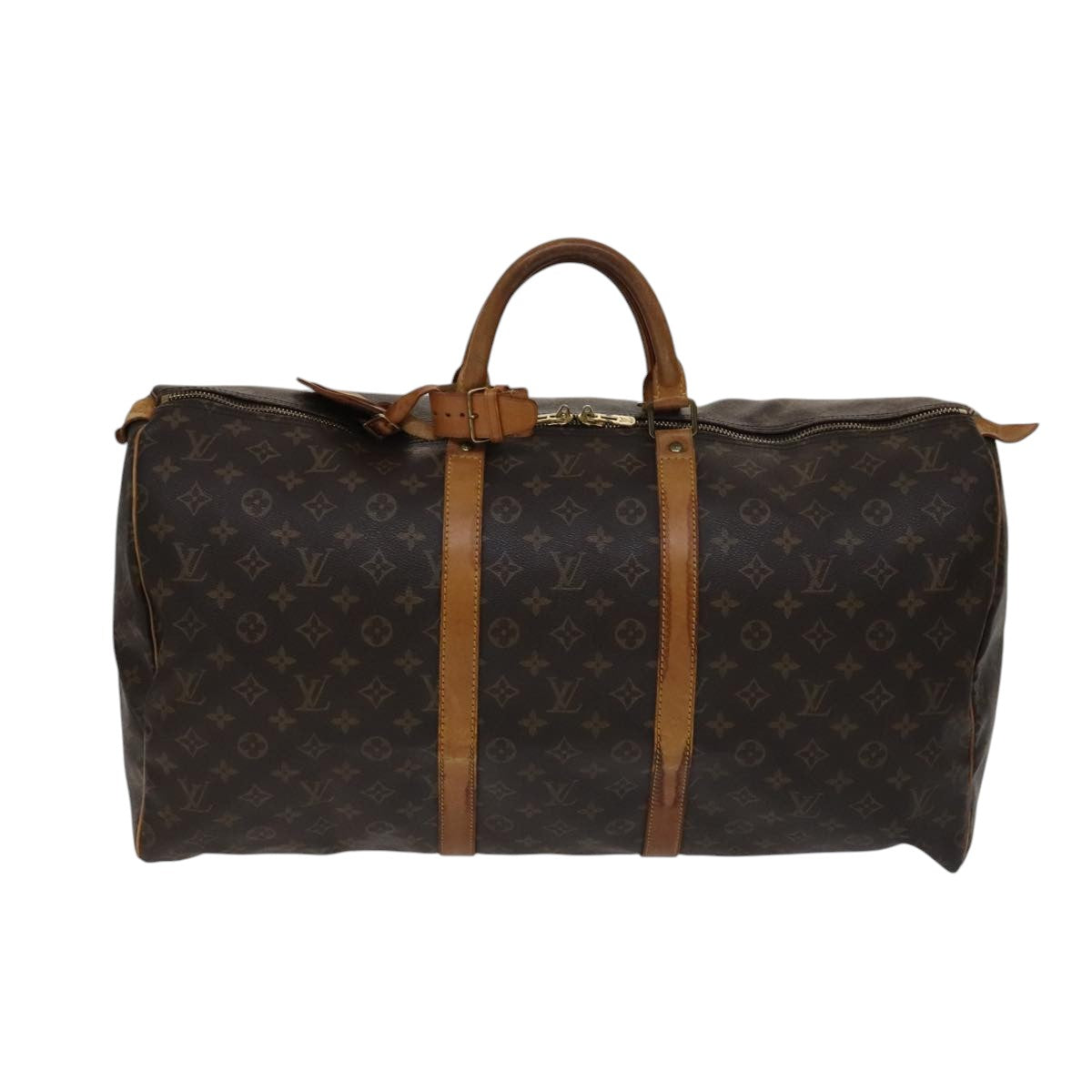 Louis Vuitton Keepall 55, Brown, Canvas, travel