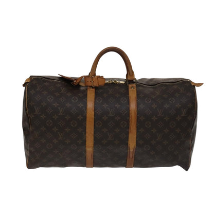 Louis Vuitton Keepall 55, Brown, Canvas, travel